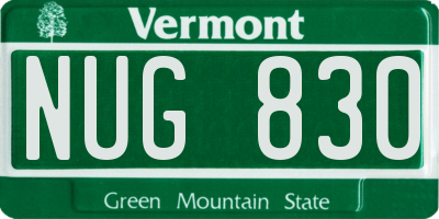 VT license plate NUG830