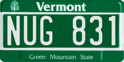 VT license plate NUG831