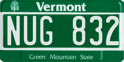 VT license plate NUG832