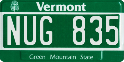 VT license plate NUG835