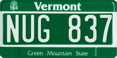 VT license plate NUG837