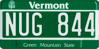 VT license plate NUG844