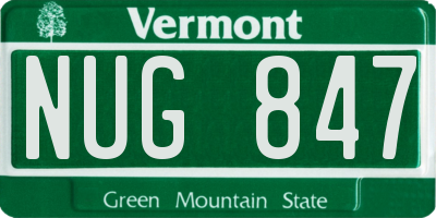 VT license plate NUG847