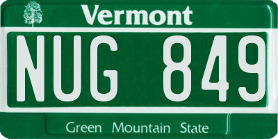 VT license plate NUG849