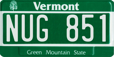 VT license plate NUG851