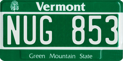 VT license plate NUG853