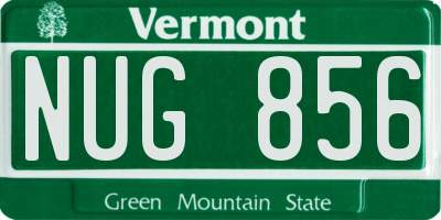 VT license plate NUG856