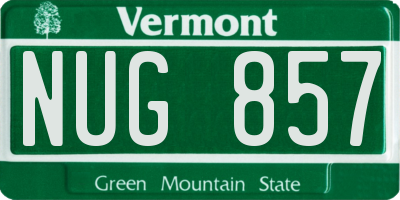 VT license plate NUG857