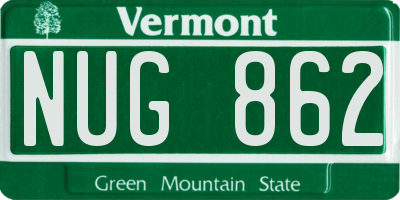 VT license plate NUG862