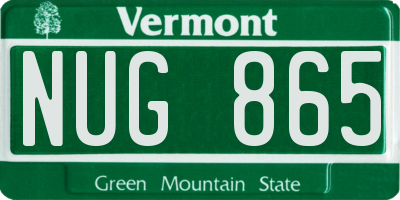 VT license plate NUG865