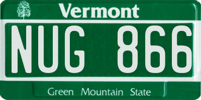 VT license plate NUG866