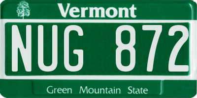VT license plate NUG872
