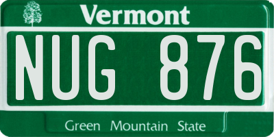 VT license plate NUG876