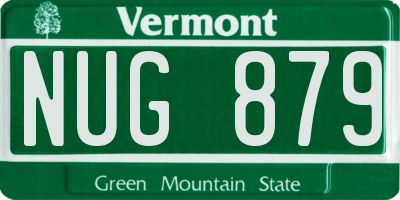VT license plate NUG879