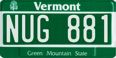 VT license plate NUG881