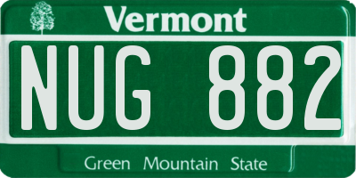 VT license plate NUG882