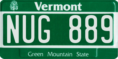 VT license plate NUG889