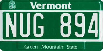 VT license plate NUG894