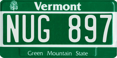 VT license plate NUG897