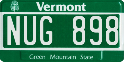 VT license plate NUG898