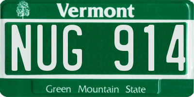 VT license plate NUG914