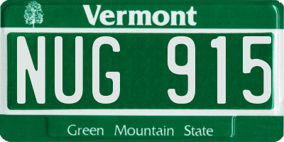 VT license plate NUG915