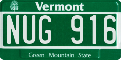VT license plate NUG916