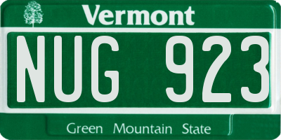 VT license plate NUG923