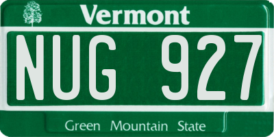 VT license plate NUG927
