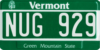VT license plate NUG929