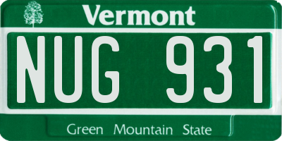 VT license plate NUG931