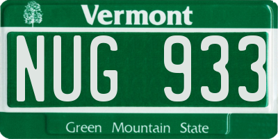 VT license plate NUG933