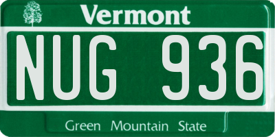 VT license plate NUG936