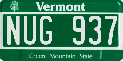 VT license plate NUG937