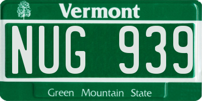 VT license plate NUG939