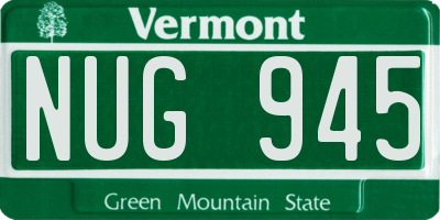 VT license plate NUG945