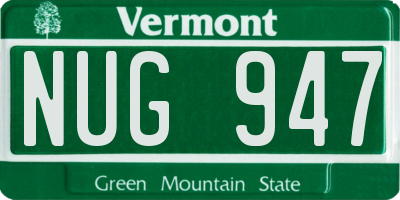 VT license plate NUG947