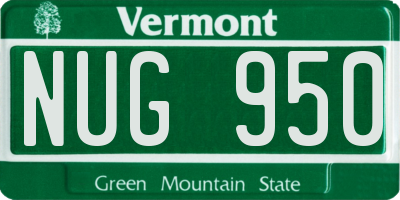 VT license plate NUG950
