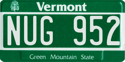 VT license plate NUG952