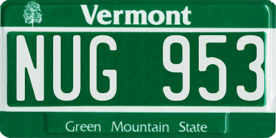 VT license plate NUG953