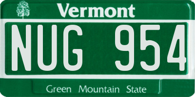 VT license plate NUG954