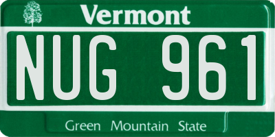 VT license plate NUG961