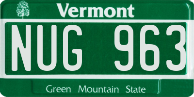 VT license plate NUG963