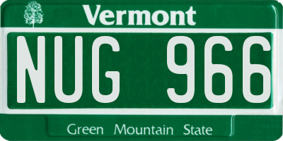 VT license plate NUG966