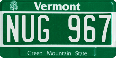 VT license plate NUG967
