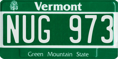 VT license plate NUG973