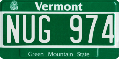 VT license plate NUG974