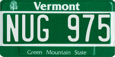 VT license plate NUG975