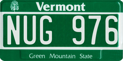 VT license plate NUG976