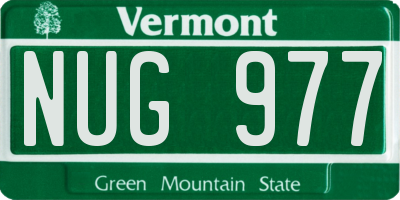 VT license plate NUG977